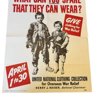 Affiche US collecte de vêtements.